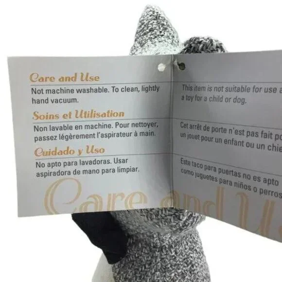 Elements Decorative Cat Door Stopper | NWT | Gray White Black - Picture 10 of 13